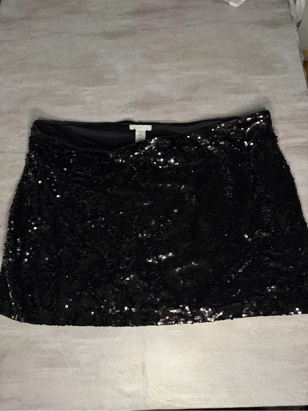 H&M Black Sequin Mini Skirt